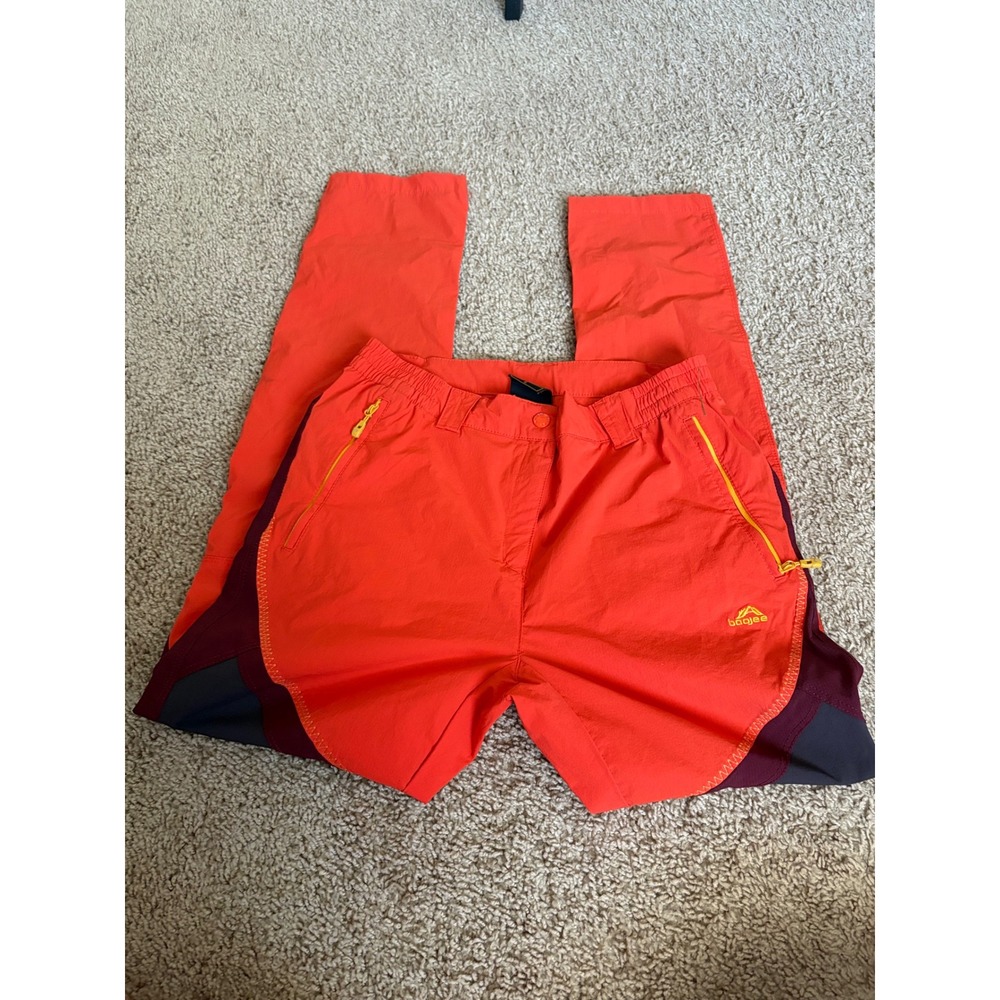 Baojee Kids Orange Burgundy Hiking Pants Outdoor Lightweight Trousers Size L